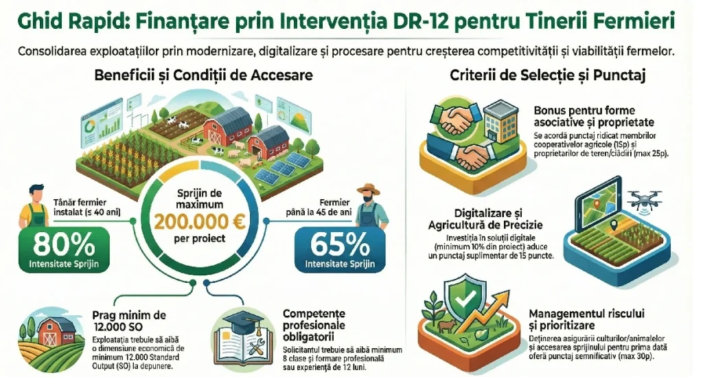Infografic fonduri europene DR 12 - Consultanta Atelier 46 pentru tineri fermieri