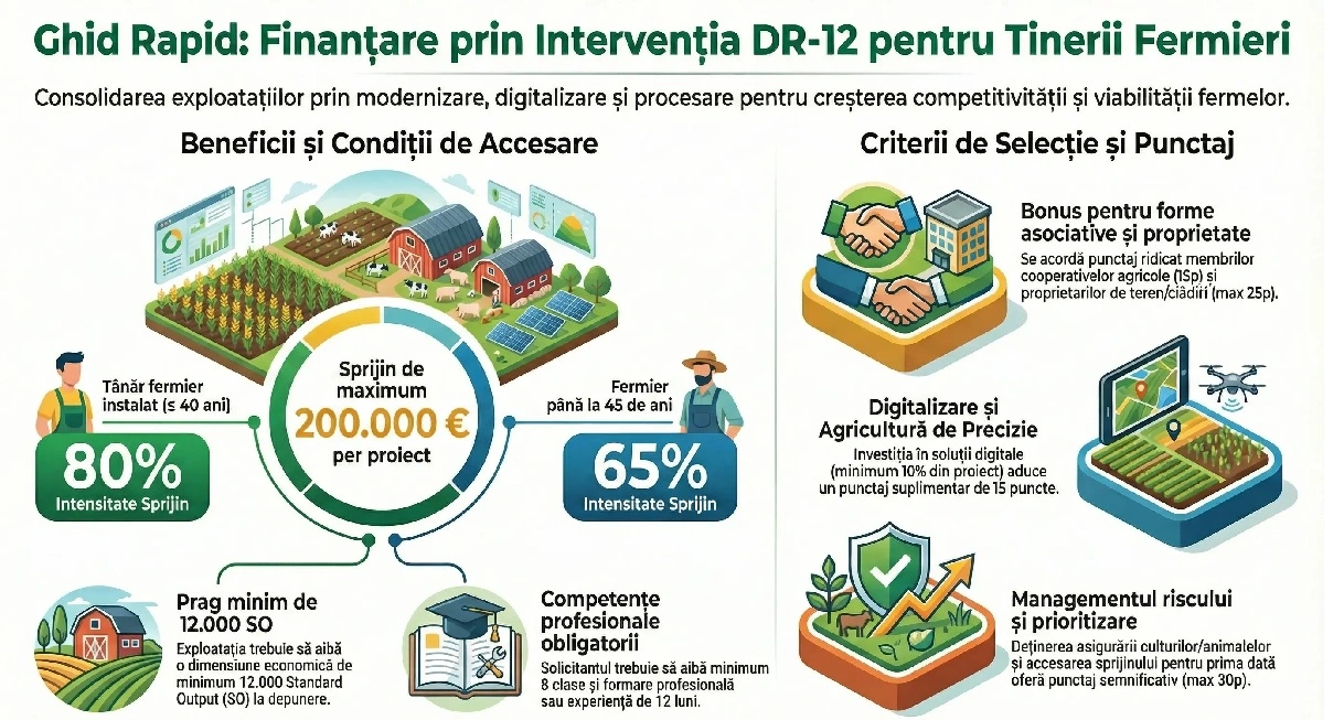 Infografic fonduri europene DR 12 - Consultanta Atelier 46 pentru tineri fermieri